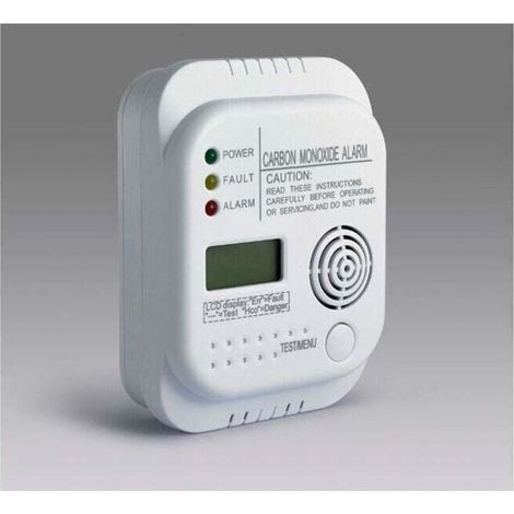 Détecteur de monoxyde de Carbone, alimenté par Batterie, Detecteur de gaz avec Affichage et indicateur de température (1/5)