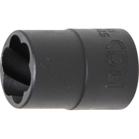 Llave de vaso de perfil en espiral / extractor de tornillos entrada 12,5 mm (1/2") 16 mm (1/4)