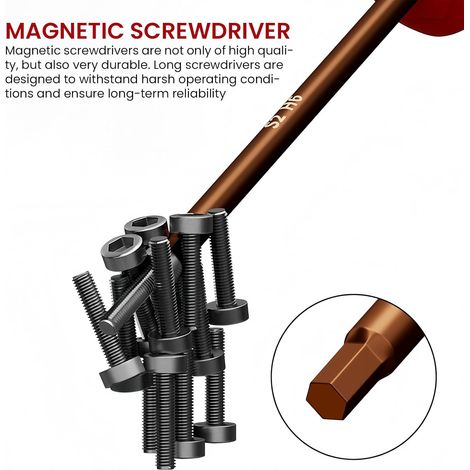 Lot de 6 tournevis Torx longs magnétique, long étoile 300 mm, ensemble plastique (T10, T15, T20, T25, T27, T30) (1/2)