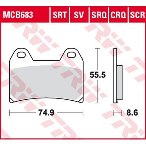PASTILLAS DE FRENO TRW ZF KH244 SINTER TRACK APRILIA RS 250 '97-, RSV 1000 MILE/R '98-'00, DUCATI 748/800/900/916/996 '97-'03, KTM SMC 625/660/LC4 640 SUPERMOTO '04-'06, SM 690 '07-'10, MOTO GUZZI V11