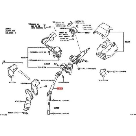 Joint supérieur de colonne de direction / Ensemble arbre de direction 45260-42090-- (1/5)