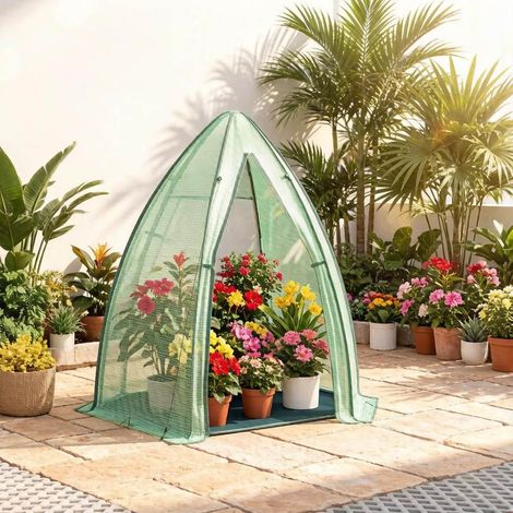 Serre de jardin 160 x 180 x 160 cm PE vert HAVRYA (1/5)