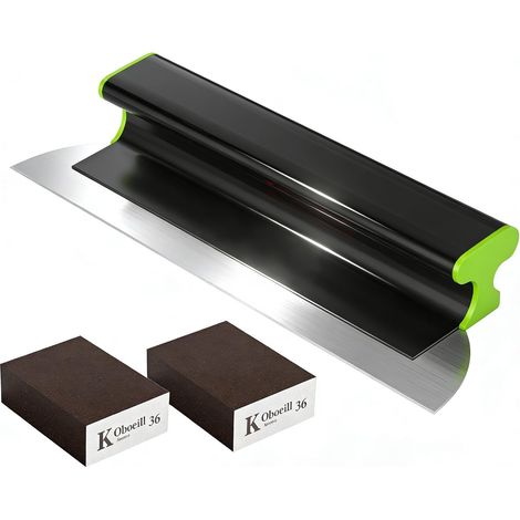 Couteau à Enduire 40 cm – Spatule de Lissage en Acier Inoxydable avec Corps en Aluminium, Outil de Plâtrage pour Enduit, Placo, Mur et Plafond (1/5)
