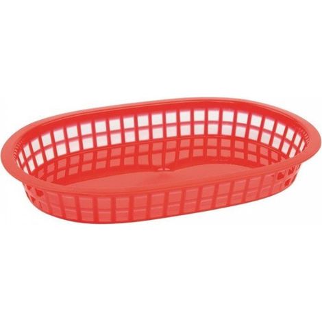 Lot de 6 corbeilles de service en polypropylène rouge (1/4)