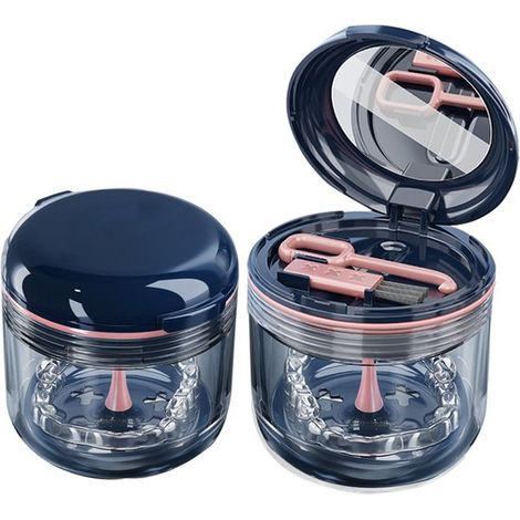 Ensemble de 2 pièces comprenant un masque facial, un porte-prothèse dentaire, une boîte de rangement pour le porte-prothèse, une boîte de rangement pour la montre de nuit et un conteneur de rangement. (1/5)