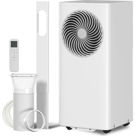 HOMCOM Climatizzatore Portatile Classe A 9000 BTU 4-in-1 con Telecomando, Bianco