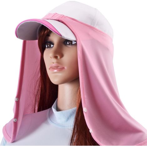 Tour de cou rafraîchissant en polyester, respirant, protection solaire UV, rose, pour sports extérieurs (1/5)