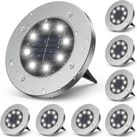 Lot de 8 lampes solaires de jardin d'extérieur, lampes solaires d'extérieur, 8 lampes solaires LED d'extérieur (1/3)