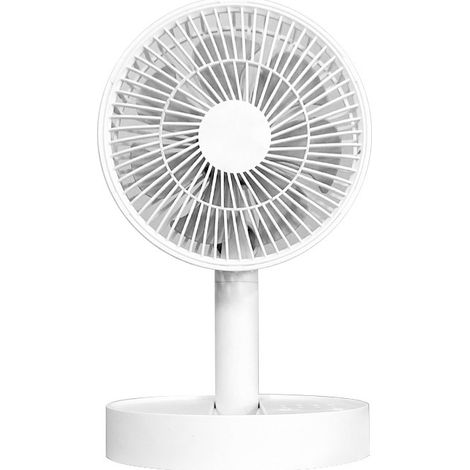 Ventilador de mesa dobrável e ventilador de chão, ventilador de mesa portátil USB com 3 velocidades ajustáveis, branco