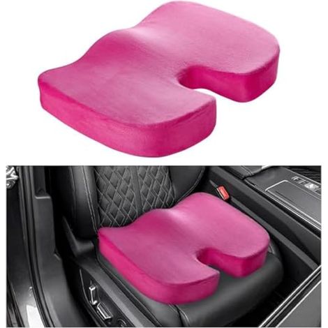 Ohleats Coussin de chaise en mousse à mémoire de forme, confortable pour de longues périodes assises, coussin de siège de voiture de grossesse pour soulager les douleurs du dos, du coccyx et du sacrum (1/5)