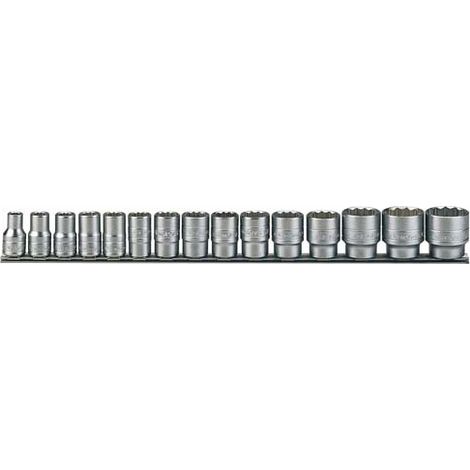 Juego de vasos, 1/2 pulgadas, M1215AF, 15 piezas  TENGTOOLS 28130201