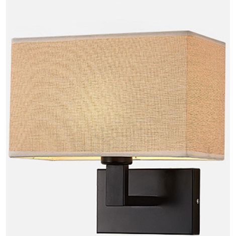Applique murale vintage tissu E27, lampe de chevet simple pour chambre, salon, salle de bain, couloir, escalier