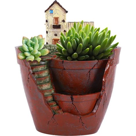 Vaso per piante grasse in resina a forma di libro – impermeabile e resistente – ideale per decorare casa, ufficio, giardino, biblioteca e soggiorno.