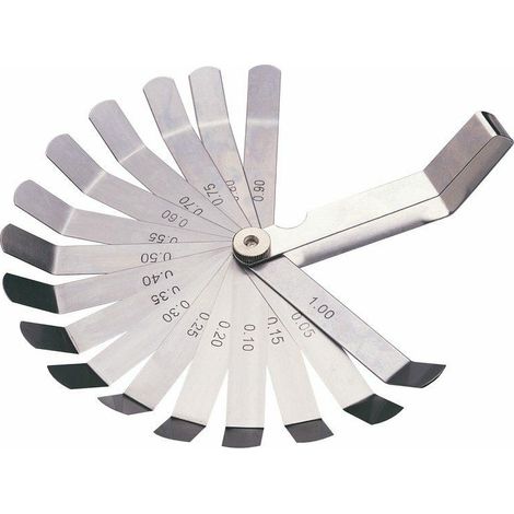 SATA ST09402SJ Set of gauges of thickness of 16 pieces (0.05-1.00 MM) with Body of Polish Steel for Strength and Durability
