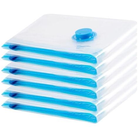 Vacuum Storage Bag 6PCS, Vacuum Bag for Vacuum Cleaner Clothing, Compression Vacuum Cover Reusable Storage for Bedding, Clothes, Quilts, Mattresses, Tent and Travel (60 40CM) (1/5)