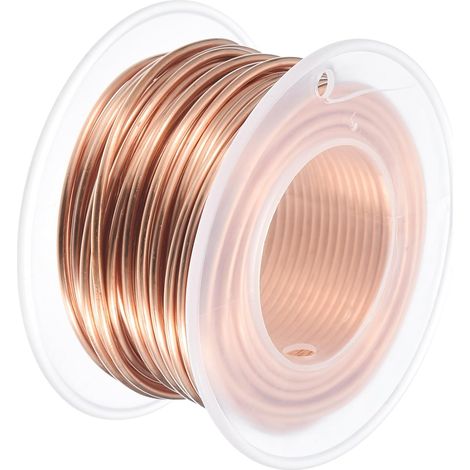 Fil De Cuivre Souple (14 Gauge, 32.8 FT), Fil De Cuivre Nu 99.9% naturel 1.6mm Fil Solide Pour DIY Décoration Jardinage (10Meter) (1/5)