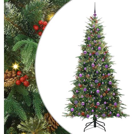 Sapin de Noël,Arbre de Noël Artificiel à Branches Articulées Vert 210 cm CFW59579 (1/5)