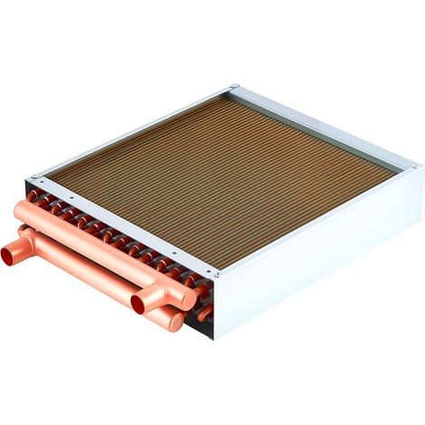 Mophorn Scambiatore di Calore Acqua-Aria 356 x 356 mm, Serpentina HVAC con Tubi in Rame e Alette in Alluminio, Capacità fino a 65K BTU, Adatto per Riscaldamento Idronico, Caldaie a Legna (1/5)