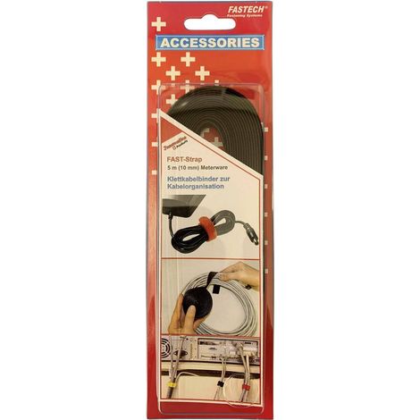 FASTECH® 696-330C Nastro a strappo per raggruppare Lato morbido e lato rigido (L x L) 5000 mm x 10 mm Nero 5 m (1/5)