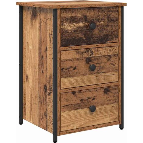 Table de chevet Cabinet de chevet Table de nuit Marron 40 x 36 x 60 cm Bois Recyclé Solide (1/5)