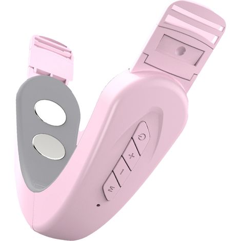 Bandeau électrique de modelage du visage 12 niveaux, appareil de massage micro-courant anti-double menton, lifting facial pour femme, beauté rose (1/5)