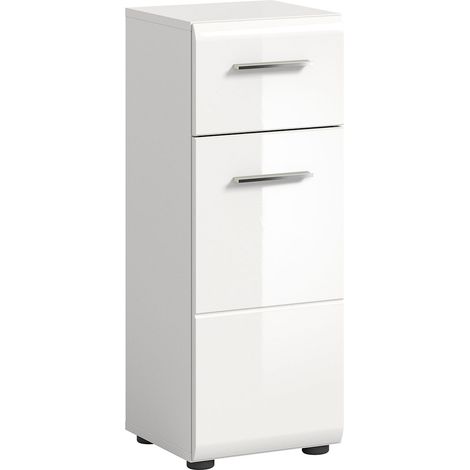 Ice Badschrank 1 Schublade 1 Tür weiß Hochglanz.