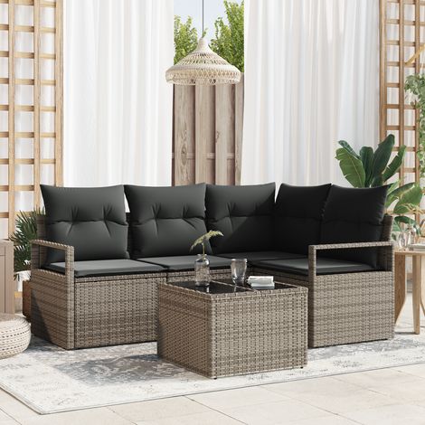 Maison Exclusive - Sofa Set mit Kissen mit Speicher 5 pcs Hellgra (1/5)