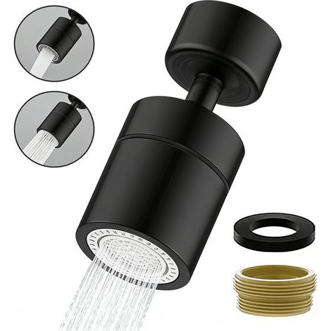 Aireador para grifo，Apto para rosca de grifo de 22 mm，Diseño giratorio universal，Incluye 1 adaptador de 22-24 mm + 1 anillo de sellado antifugas (1/5)