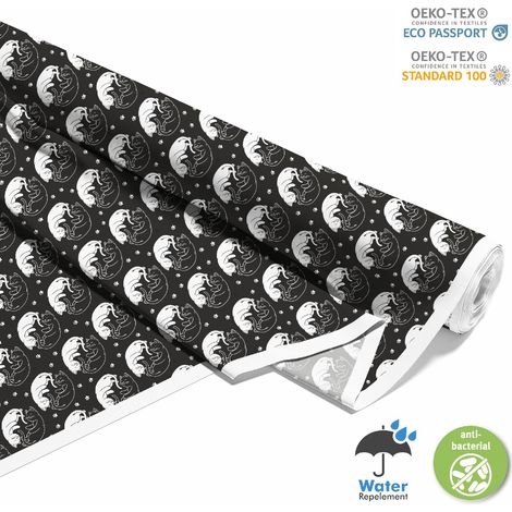 TISSUS DÉCORATIFS EXTÉRIEURS OXFORD - Motif chat blanc et noir (1/5)