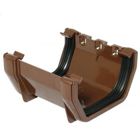 114mm Square Union Gutter Bracket - Brown - Pack of 2 (1/2)