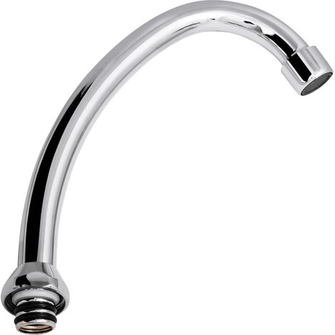 Robinet Bec Tube Laiton Chromé 130mm Pivotant Avec Aérateur Pour Salle De Bain (1/5)