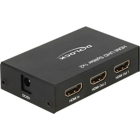 Video-Audio-Verteiler - DeLock - HDMI UHD Splitter - 4K - 2 x HDMI-Ausgang - Schwarz (1/3)