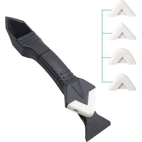 Grattoir d'angle de colle pour verre, outil de réparation de joints en plastique, outil professionnel multifonction 3 en 1 durable pour retirer les joints en silicone-ARCAN (1/5)