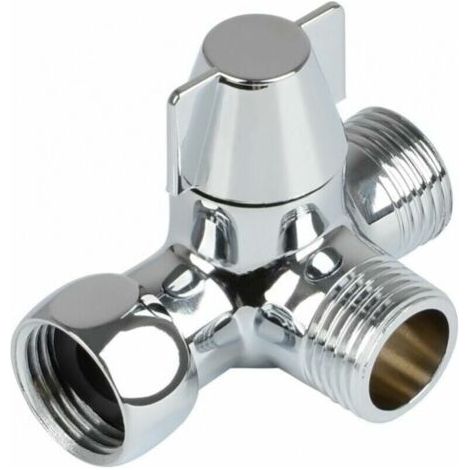 Distributeur d'eau entièrement en cuivre avec une vanne d'angle à trois voies supérieure à une entrée et deux sorties (1/5)
