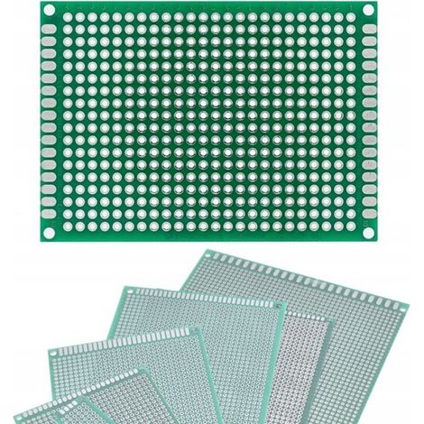 Plaque Prototype Double Face 50 x 70 mm - Pas 2 54 mm - THT - Verte - 1 Unite (1/4)