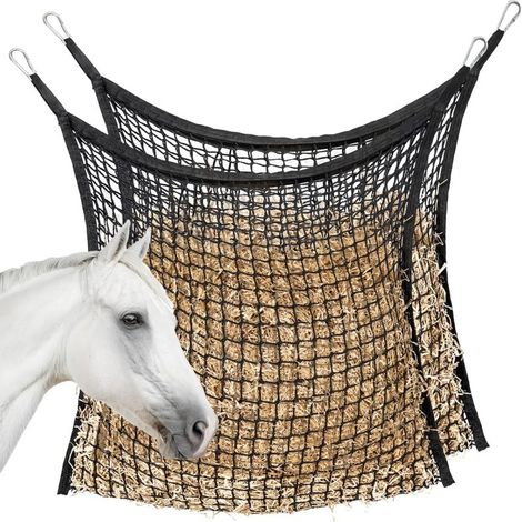 Filet à herbe noir grande capacité à alimentation lente 2, adapté aux chevaux, moutons, ânes et autres animaux, suspension facile à charger, adapté aux remorques utilisées toute la journée. (1/5)