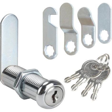 Serrure de boîte aux lettres 40 mm pour boîte à lettres avec 4 clés et 5 languettes, serrure à levier pour meubles armoire porte tiroir (1/5)
