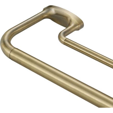 Tringles à rideaux doubles - Tringle à rideau enveloppante pour fenêtre, raccord interne de 2,5 cm à l'avant et à l'arrière réglable avec embouts et supports en aluminium (bronze antique) (1/5)