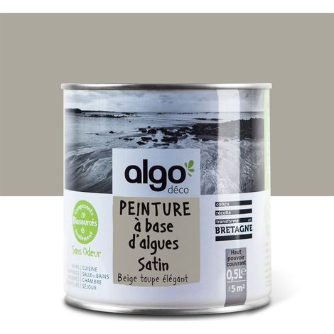 Peinture écologique Algo - Satin - Beige Taupe Elegant - 0.5L (1/5)