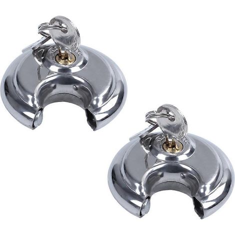 Lot de 2 cadenas de sécurité extérieurs robustes de 70 mm pour abris de jardin, garages et portails, avec disque en acier inoxydable. (1/5)