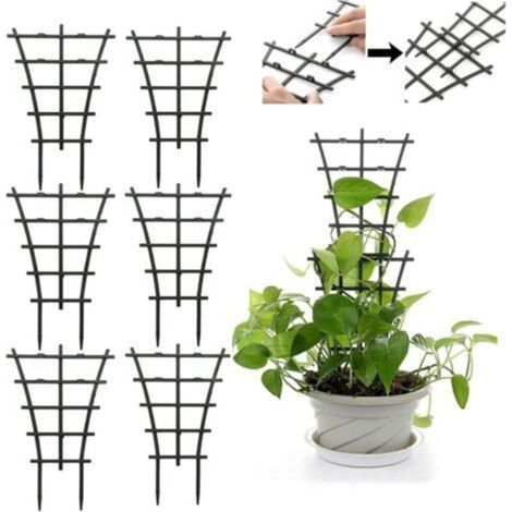 Tuteur Plante Grimpante, 6 Pièces Treillis pour Plantes Grimpantes Empilables Résistants à lUsure, Solide et Robuste, Réutilisables à Long Terme, Aide Les Plantes à Pousser Sainement (1/4)