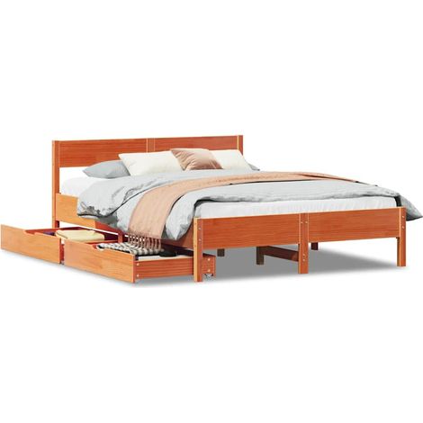 Maison Exclusive - Letto senza Materasso Marrone Cera 135x190 cm in Legno di Pino