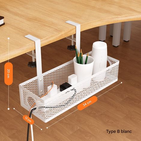 Sous le Bureau Wire rack de rangement punch Free Computer desk Bottom walk Line Board Liner slot socket set set Hub