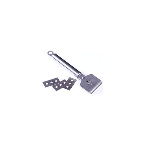 Professioneller Schaber für Cerankochfelder mit 4 Ersatzklingen aus Metall, geeignet für Induktions- und Glaskochfelder. Ideal für die Reinigung von Küche, Backofen und Induktionskochfeldern. – Crezuo