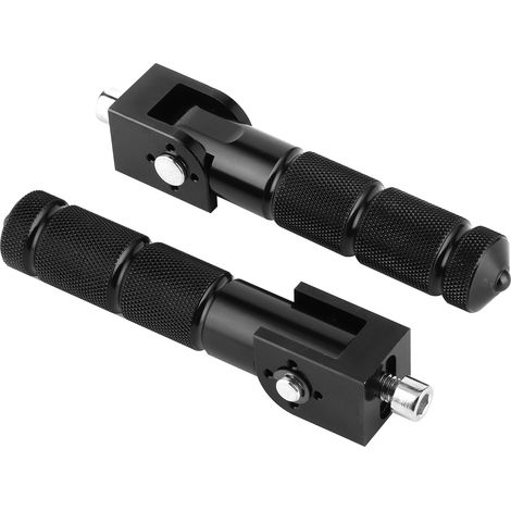 Pedali in alluminio per moto e auto elettrica, 8 mm, universali, pieghevoli a 90 gradi, neri. (1/5)