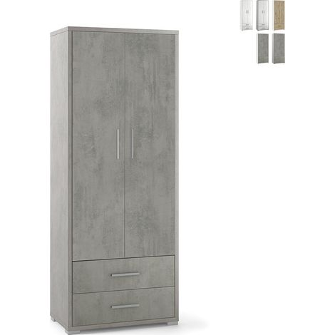 Armadio 2 ante 2 cassetti h182 l71 p41 cm struttura cemento frontale cemento sarmog db359k - Sarmog (1/5)