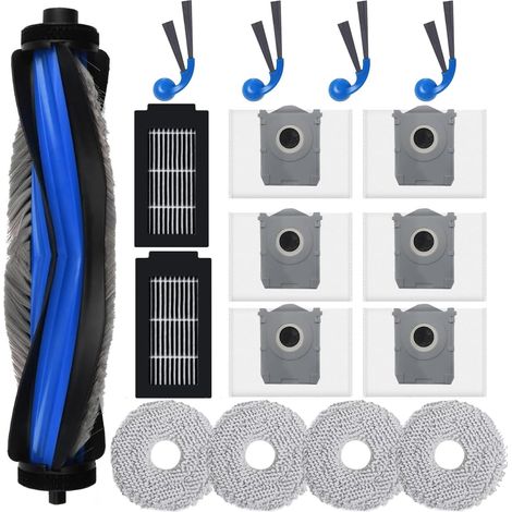 Kit d'accessoires compatible avec le robot aspirateur ECOVACS DEEBOT T30C OMNI, T30C Omni Gen2, 1 brosse principale, 6 sacs à poussière, 4 serpillères, 2 filtres, 4 brosses latérales, kit (1/5)