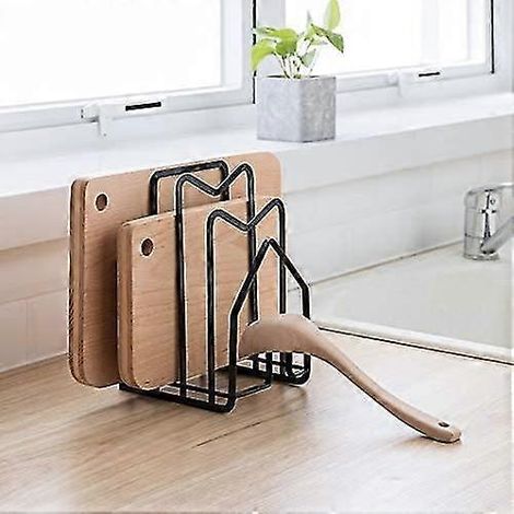 Support pour planches à découper, organisateur de planches à découper, support pour couvercles de casseroles et poêles, à poser sur le plan de travail de la cuisine (1/5)