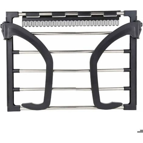 Étendoir à linge pour radiateur portable tube circulaire petit format noir 32 x 40 cm LKBD (1/5)