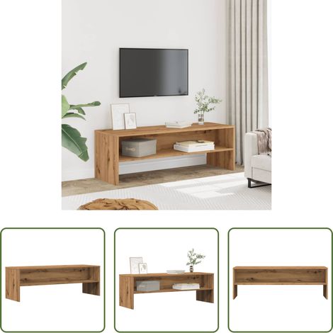 Rangement salon -  Meuble TV chêne artisanal 120x40x40 cm bois d'ingénierie (1/5)
